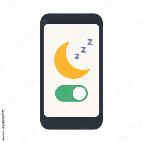 Sleep mode phone app flat icon