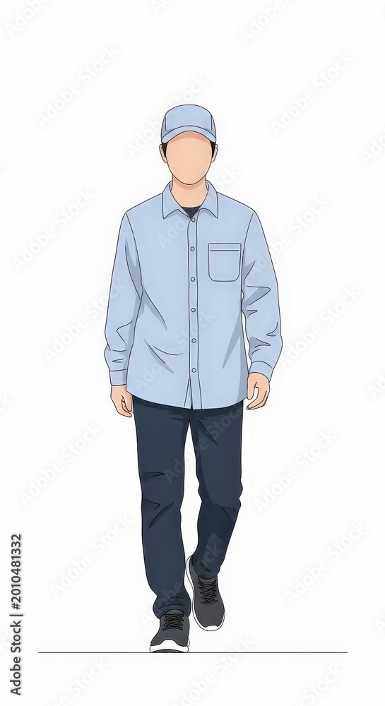 Obraz premium Marine biologist in casual uniform walking forward with confidence and purpose