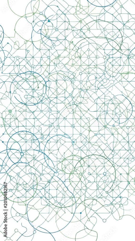 Fototapeta premium Complex Network of Overlapping Circles and Lines.