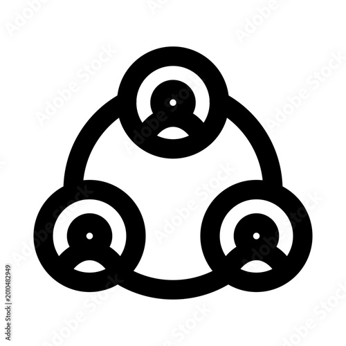 Teamwork and collaboration icon. Editable line icon. Professional modern outline icon vector illustration featuring connected people and partnership in minimal design.