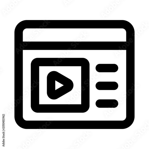 Free Download Video tutorial icon. Editable line icon. Professional modern outline icon vector illustration featuring video tutorial player play button in minimal design. - GFXLoad
