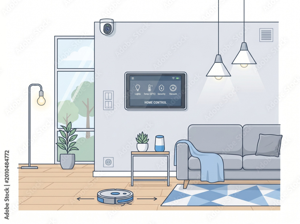 Fototapeta premium modern living room with fireplace
