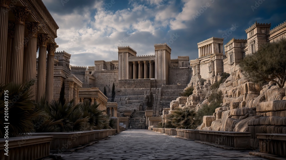 Obraz premium Biblical story, News of Jerusalem’s fall reaches Ezekiel, turning distant prophecy into painful reality as grief deepens yet affirms divine truth amid exile and shattered hope. 