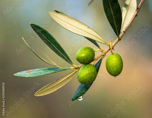 green olives on branch