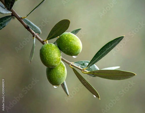 green olives on branch