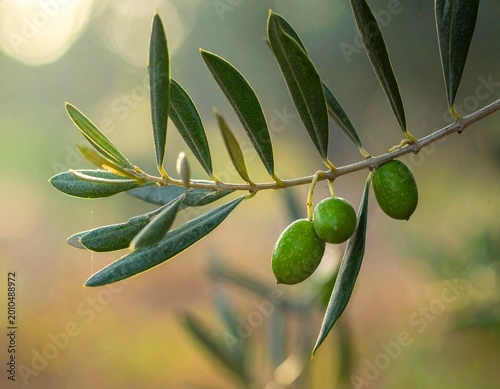 green olives on branch