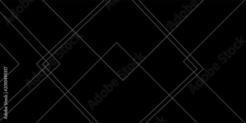 Abstract Geometric Background With Minimalist Diamond Pattern and Thin White Line Grid on Black eps10
