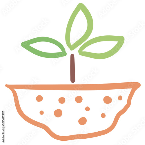 Plant in soil water eco growth icon