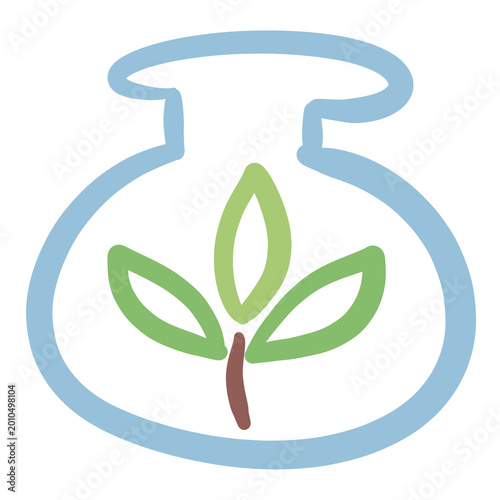 Plant in glass eco protection icon