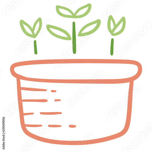 Plant in pot gardening eco icon