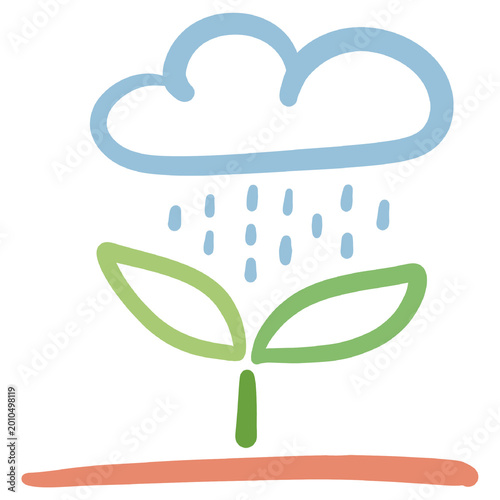 Photos Rain cloud watering plant eco icon