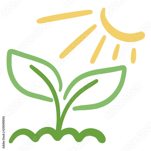Sunlight plant growth eco icon