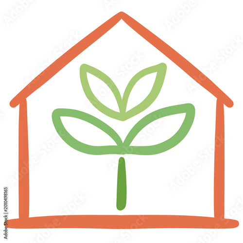 Greenhouse plant protection eco icon