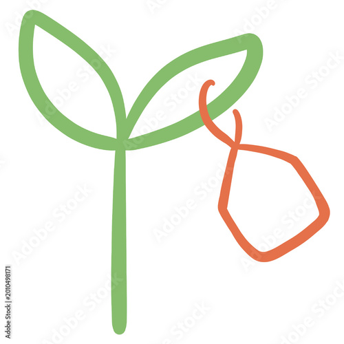 Leaf tag eco product icon