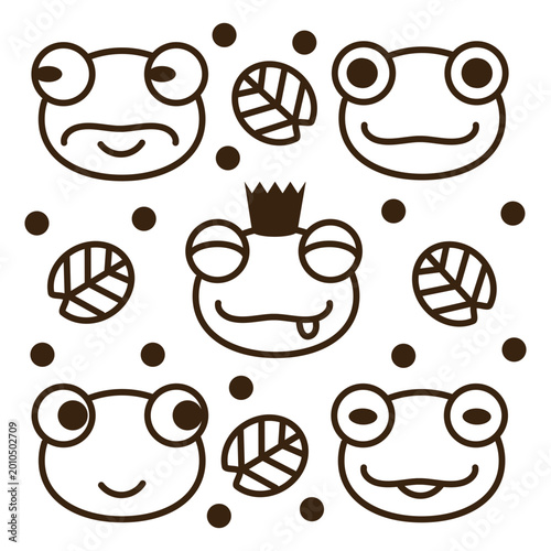 Fotografija Group of cartoon frogs