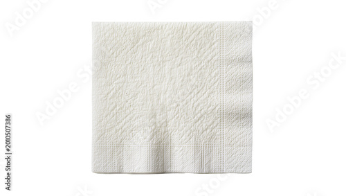 фотографія Textured white paper napkin with embossed pattern, isolated on transparent backg