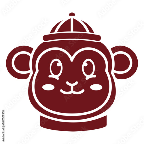 Photography Red monkey with a hat