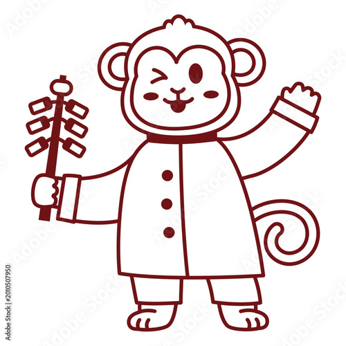 Canvas Print Traditional chinese monkey