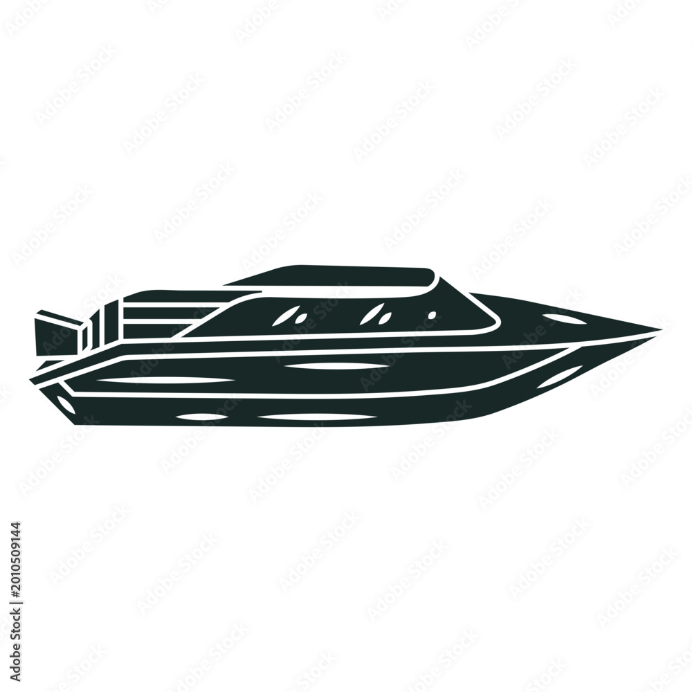 Naklejka premium Sleek speedboat silhouette design