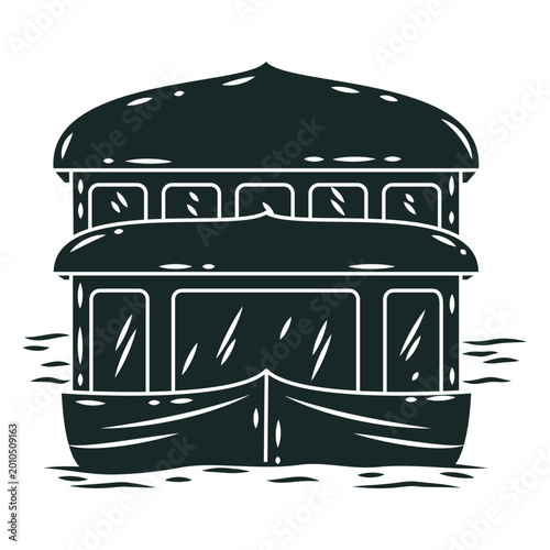 Foto Stylish houseboat illustration