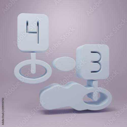 Tableau sur toile Grey Marker of crime scene icon isolated on purple background