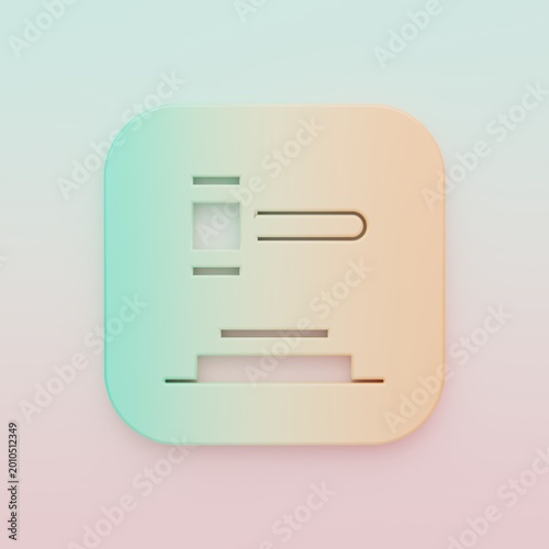 Tablou pe pânză Green-orange Judge gavel icon isolated on color background