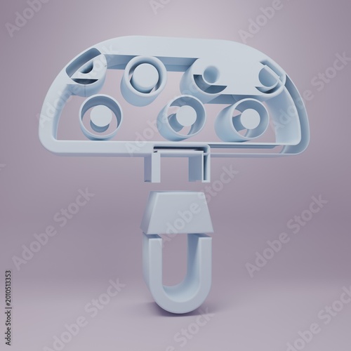 Konstfotografi Grey Amanita muscaria or fly agaric hallucinogenic toadstool mushroom icon isolated on purple background