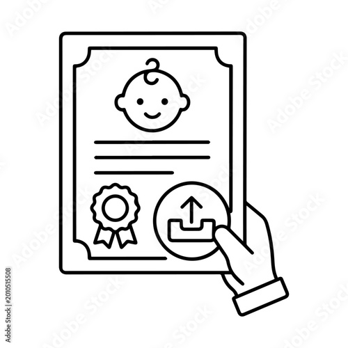 Photography Birth certificate request outline icon