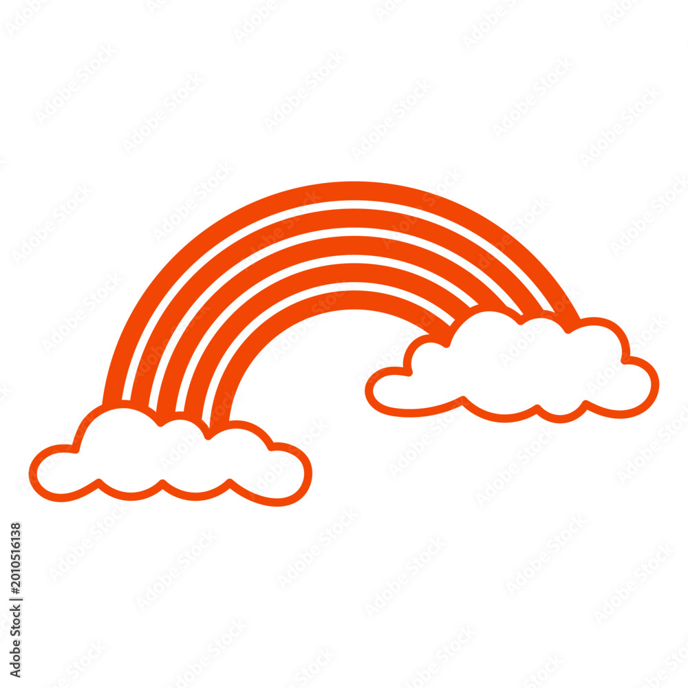 Naklejka premium Vibrant rainbow design with clouds