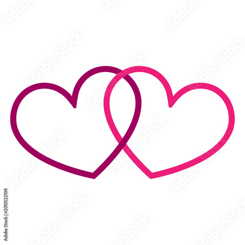 Schilderij op canvas Interlocking heart graphic design