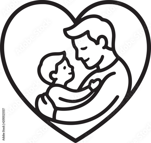 Heart and dad symbol icon