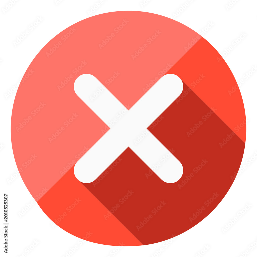 Fototapeta premium Red circle with an x in the middle