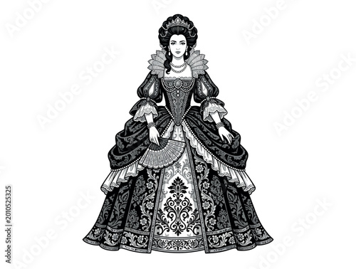 Obraz na płótnie Elegant Woman in Renaissance Gown.