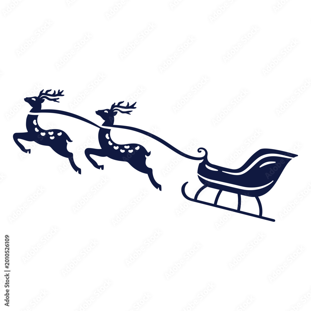 Obraz premium Festive reindeer sleigh design