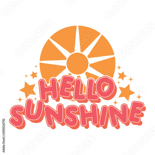 Hello Sunshine Retro T-Shirt - Vibrant Summer 70s Style Graphic