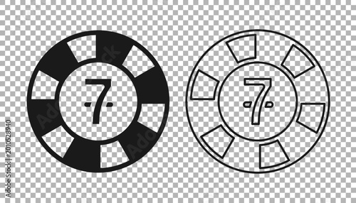 Black Casino chips icon isolated on transparent background. Casino gambling. Vector