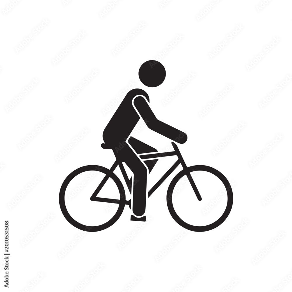 Fototapeta premium silhouette of a man riding a bike