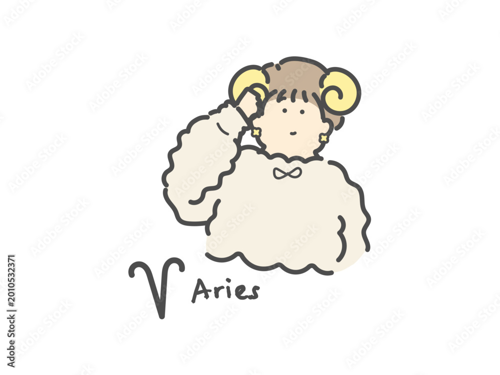 Fototapeta premium おひつじ座 十二星座 イラスト（Aries）