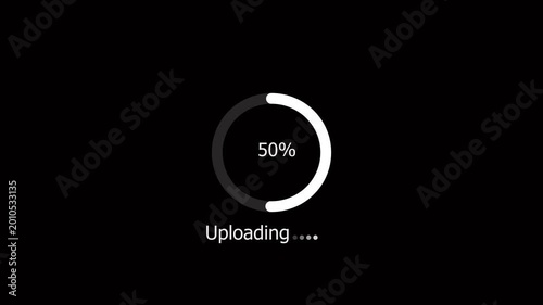 Abstract Circle Loading icon animation. finance % loading progress bar loading animation for website. progress loading bar 0-100 percent on transparent. 4k animation video on black background