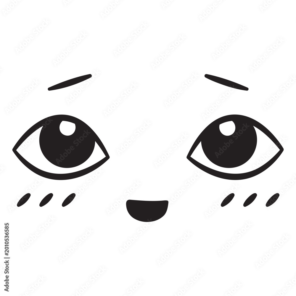 Fototapeta premium Cute kawaii eyes illustration