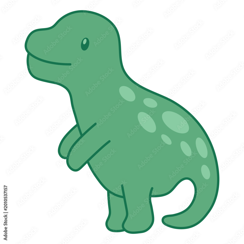 Naklejka premium Adorable smiling dinosaur character illustration t-shirt design