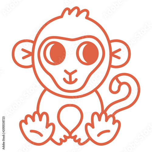 Canvas Print Orange monkey icon