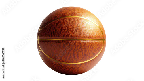 Quadro su tela Brown textured basketball with gold lines and logo