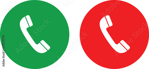 Canvas-taulu Green and red phone call buttons for accepting and declining mobile phone calls