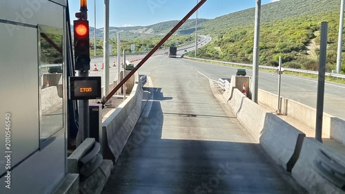 road toll  station in egnatia street greece