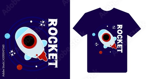 Rocket Space T Shirt Design Galaxy Universe Graphic Print	