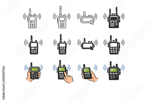 Set of wine bottles and glasses icons for web design and business use
