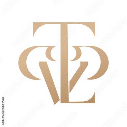 Monogram Logo with Intertwined Letters T, V, E