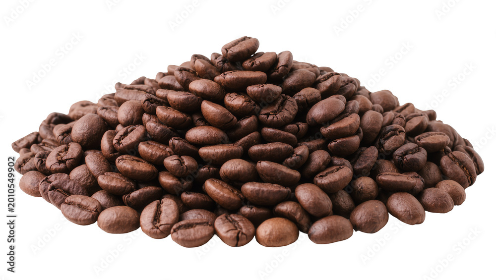 Obraz premium Pile of Roasted Coffee Beans in Brown and Beige Tones