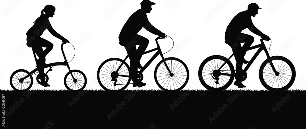 Fototapeta premium BMX rider performing dynamic tricks in silhouette against a grassy incline during daytime